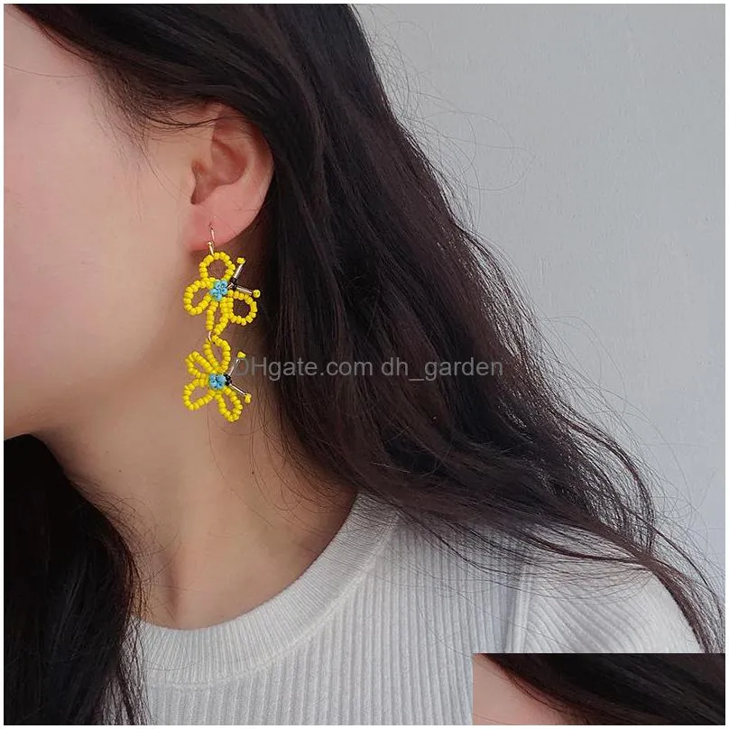 dangle chandelier handmade yellow butterfly drop dangle earrings for women personality statement pendientes