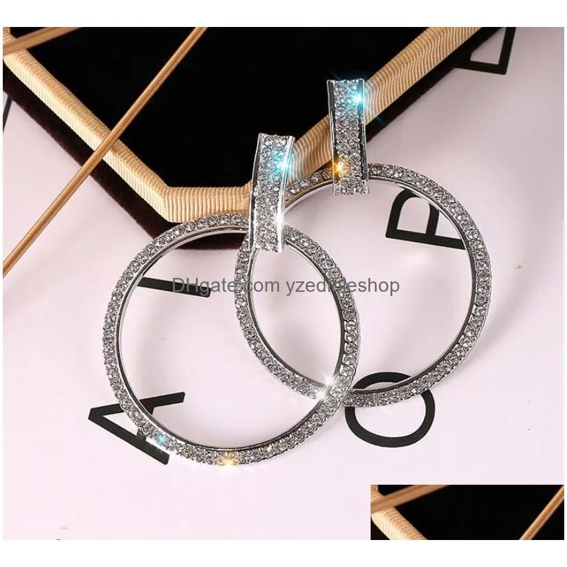 fashion jewelry circle earrings diamond rhinstone stud earrings