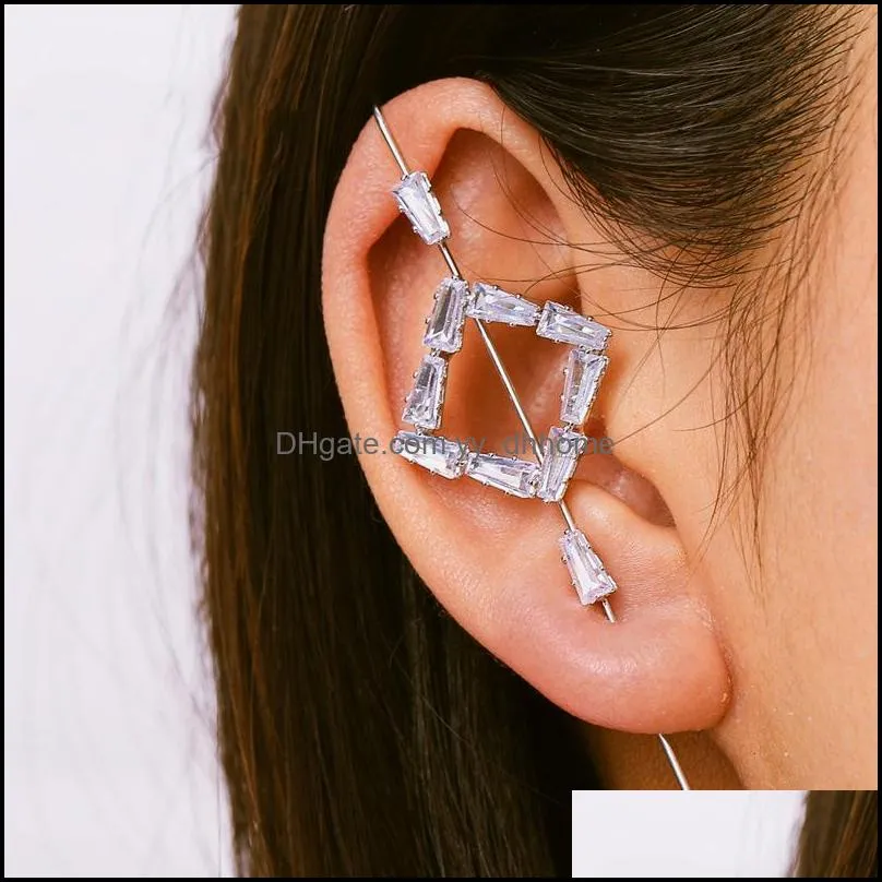 crawler hook earrings for women ear needle crystal piercing stud earring fashion jewelry gift q604fz