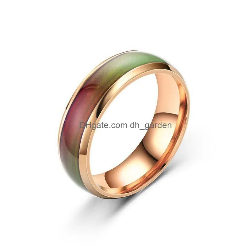 changing color rings stainless ring mood emotion feeling temperature rings for women men couples tone fine jewelry gift