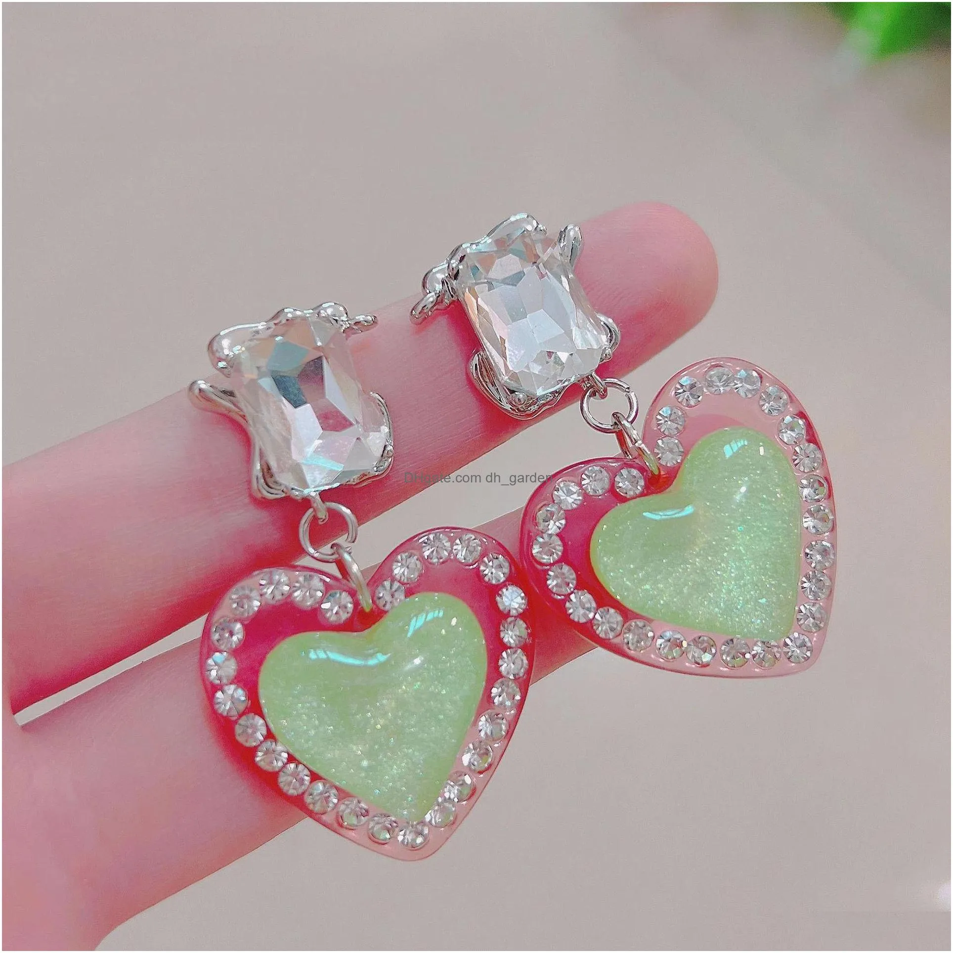 dangle chandelier series sweet jelly mermaid love diamond crystal earring high sense earring