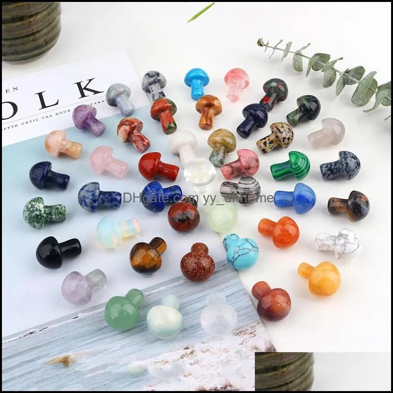 reiki healing chakra natural stone 2cm mushroom ornaments quartz mineral crystal tumbled gemstone hand piece home decoration jewelry making