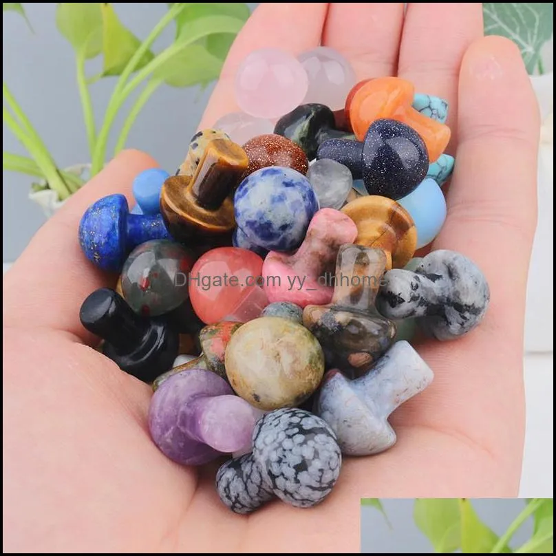 reiki healing chakra natural stone 2cm mushroom ornaments quartz mineral crystal tumbled gemstone hand piece home decoration jewelry making