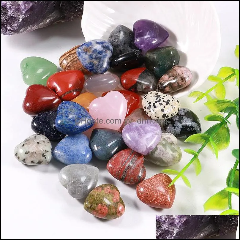 20x10mm love hearts natural crystal stone craft ornaments rose quartz healing crystals energy reiki gem living room decoration