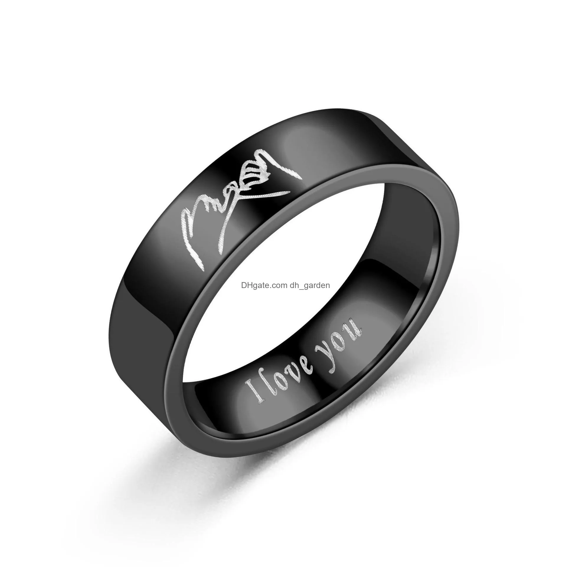 simple couple ring men and women rings combination i love you ring lover gift for jewelry