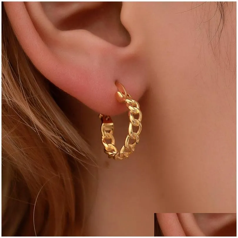 europe fashion jewelry hollow geometric earrings short irregular chain clip earrings
