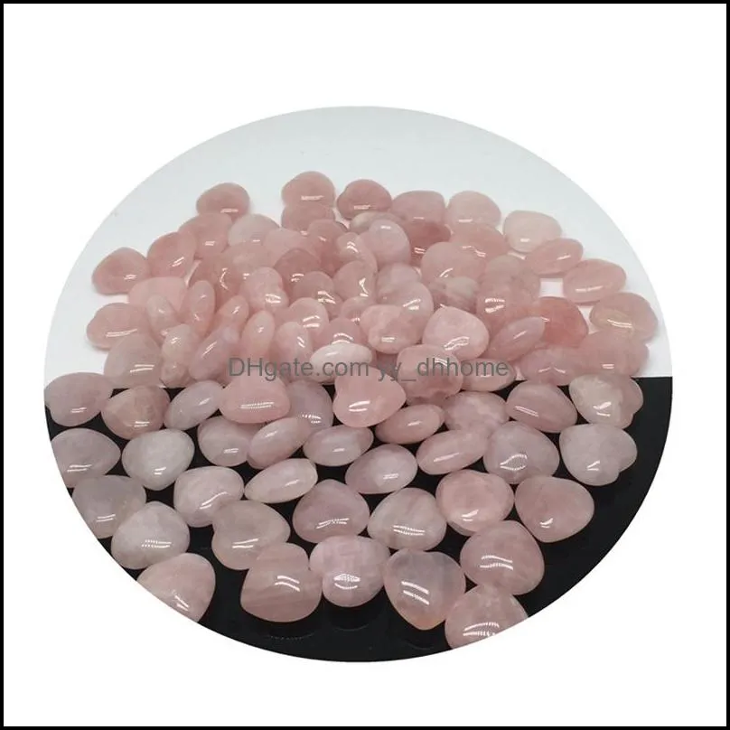 natural stone 25mm heart pink rose quartz crystal minerale gemstone reiki home decoration