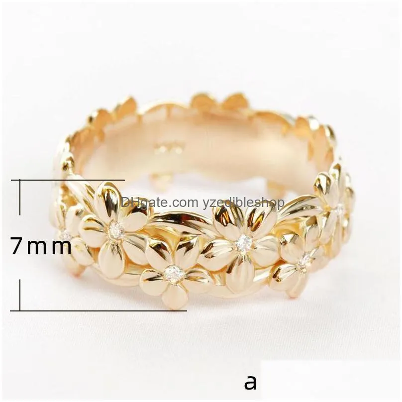 fashion jewelry engraved flowers ring ladys wedding anniversary gift ring