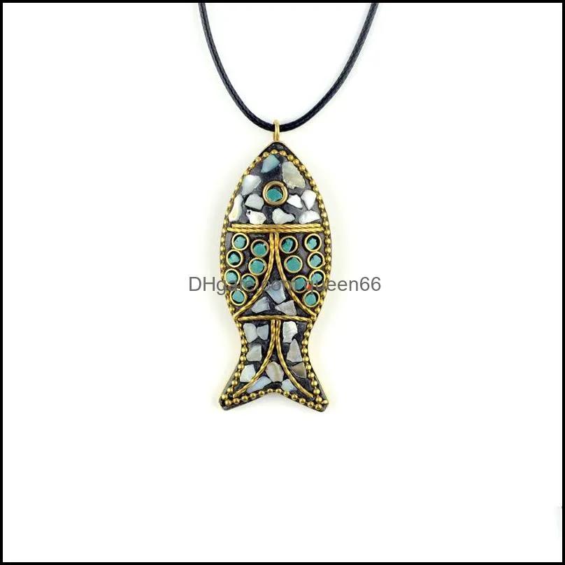 pretty necklaces fashion evade fish ethnic necklace stones vintage plate nepal jewelry handmade sanwoods vintage bodhi pendants