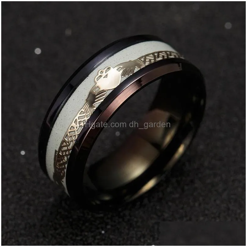 black plated luminous couple rings gifts for valentines day fashion jewelry wedding