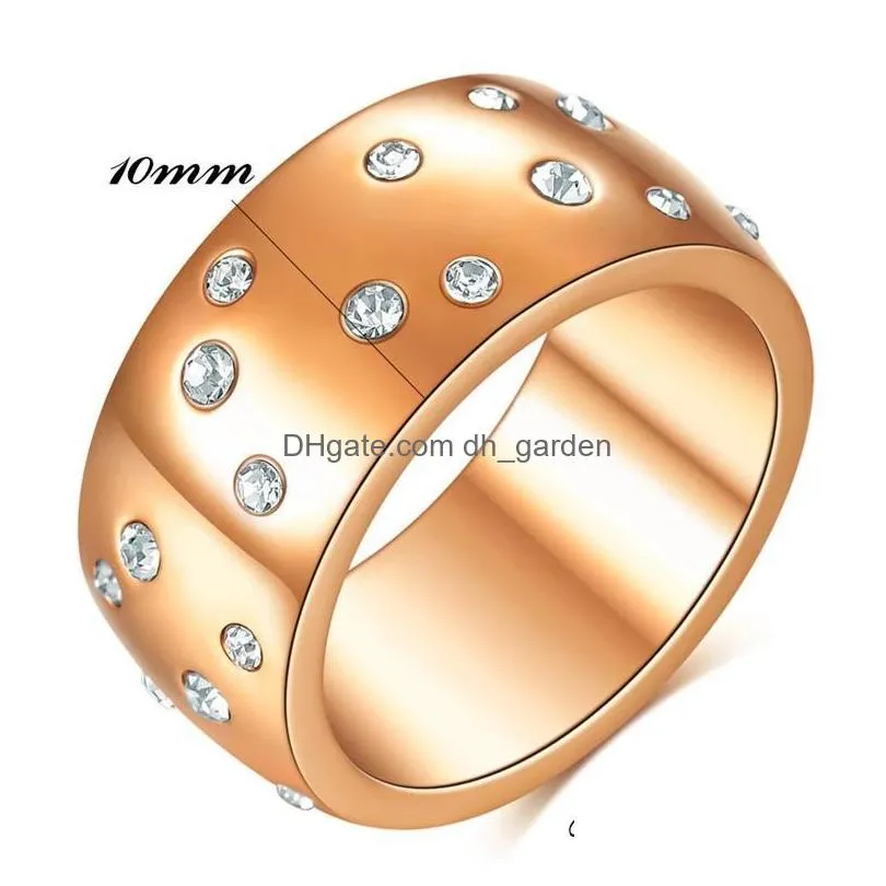 gold silver color trendy stainless steel ring for women shining cz crystal rings luxury brand jewelry accessories