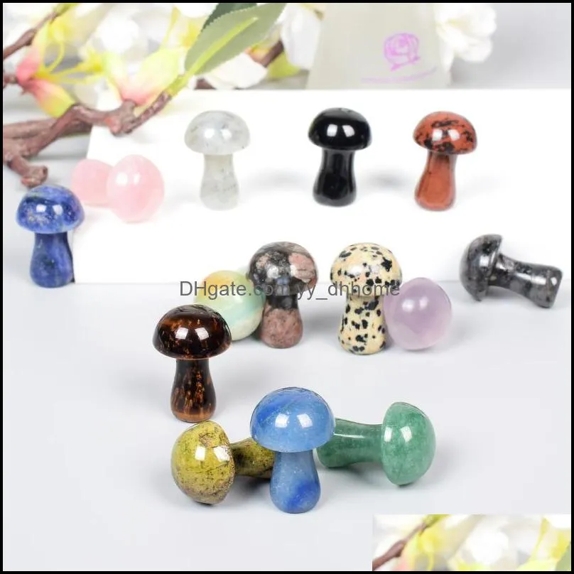 crystal 2cm mini mushroom statue natural stone quartz aquarium witchcraft spiritual kawaii room decor home decoration accessories