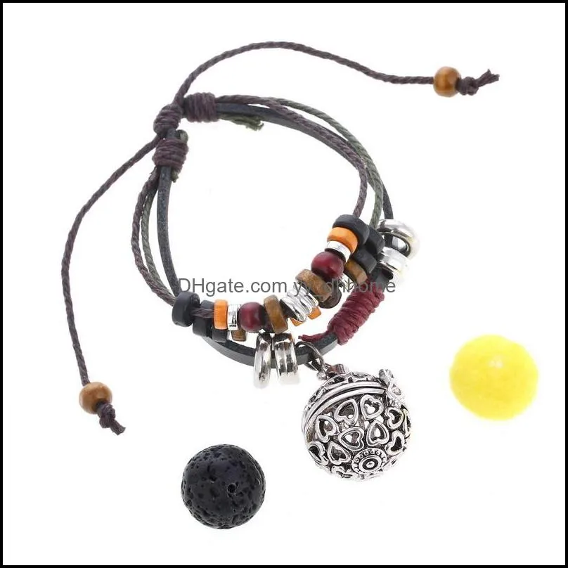 bracelet essential oil diffuser locket leather bracelets for women jewelry aromatherapy bangle b385q z