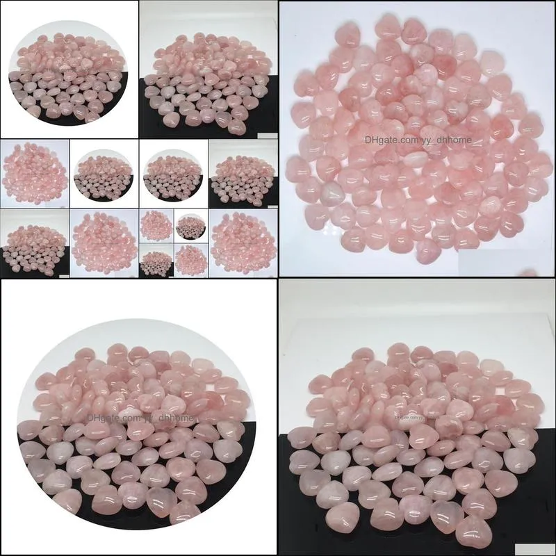 natural stone 25mm heart pink rose quartz crystal minerale gemstone reiki home decoration