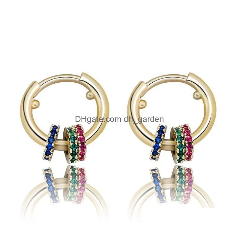 hoop huggie earrings silver color gold gun blsck color hoop earring for women men ear rings clip colored