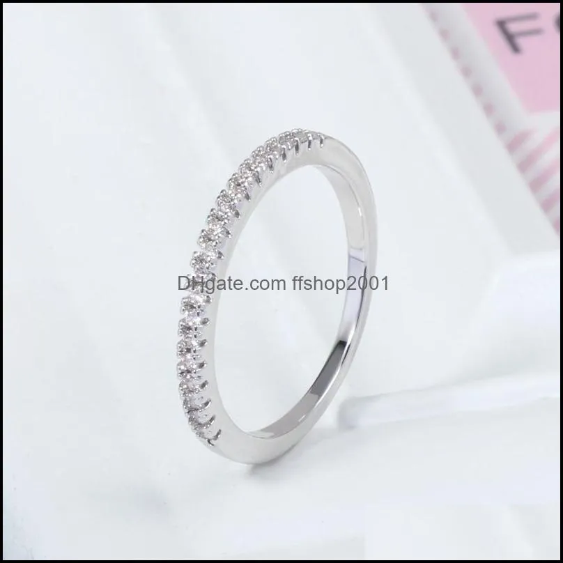 high quality zircon rings 3 colors for women engagement mini crystal rings delicate wedding couple promise valentines day jewelry