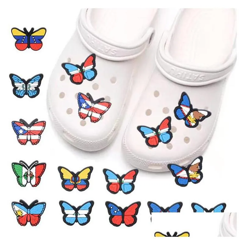 wholesale butterfly mexican croc shoes charms custom designer kids croc shoecharms