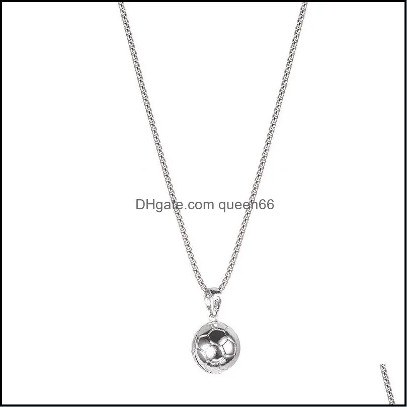 fashion creative basketball football soccer pendant necklace gold silver plated sports necklaces for women men s fans jewelry