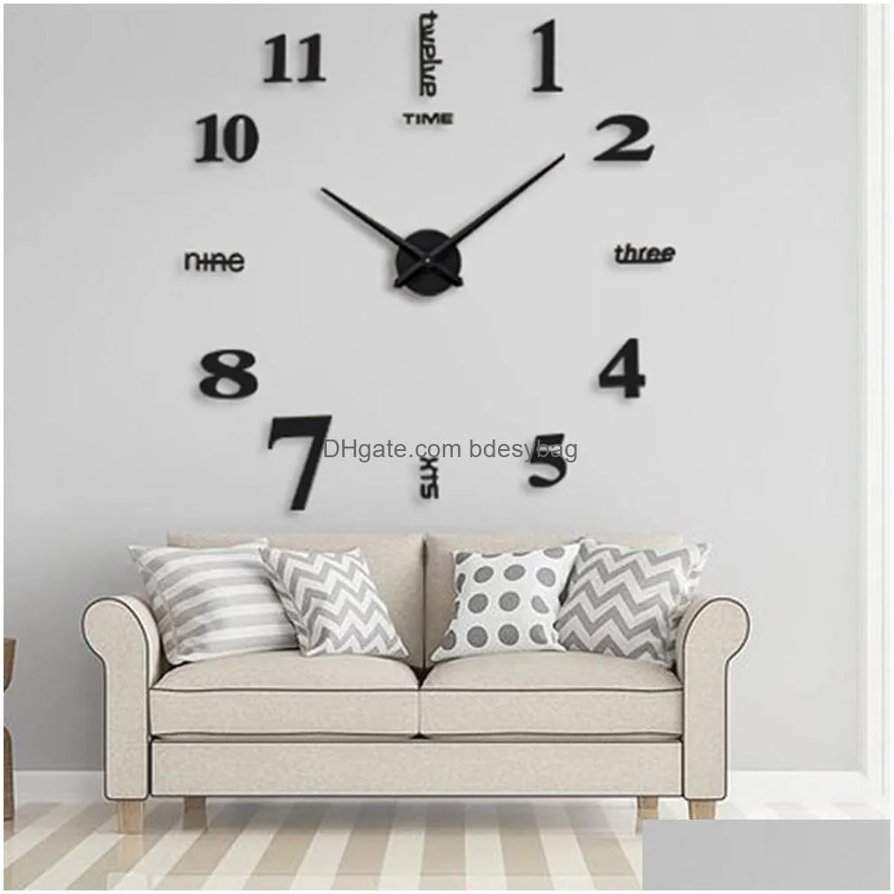 wall clocks acrylic diy clock european stickers decorative living room innovative for home decor1