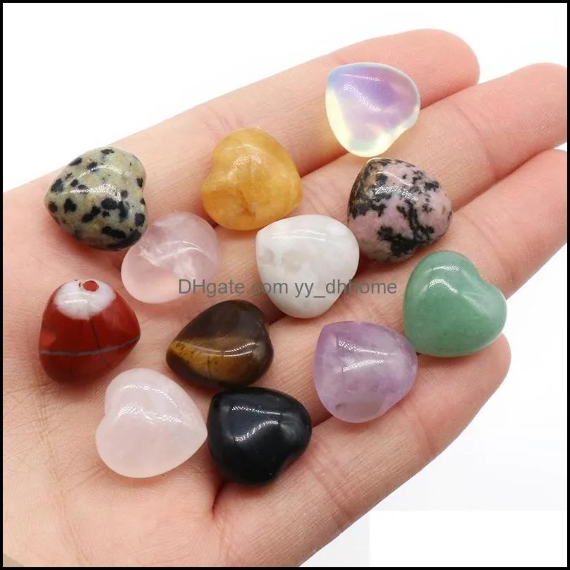 natural stone 15x10mm heart ornaments chakra reiki healing quartz mineral tumbled gemstones hand home decor