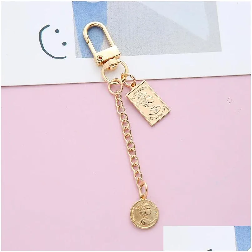 vintage pearl key chain wholesale alloy letter key chain cute diy student bag pendant mobile phone chain pendant