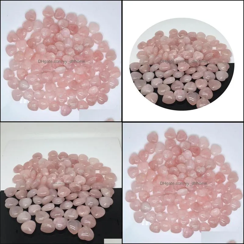 natural stone 25mm heart pink rose quartz crystal minerale gemstone reiki home decoration