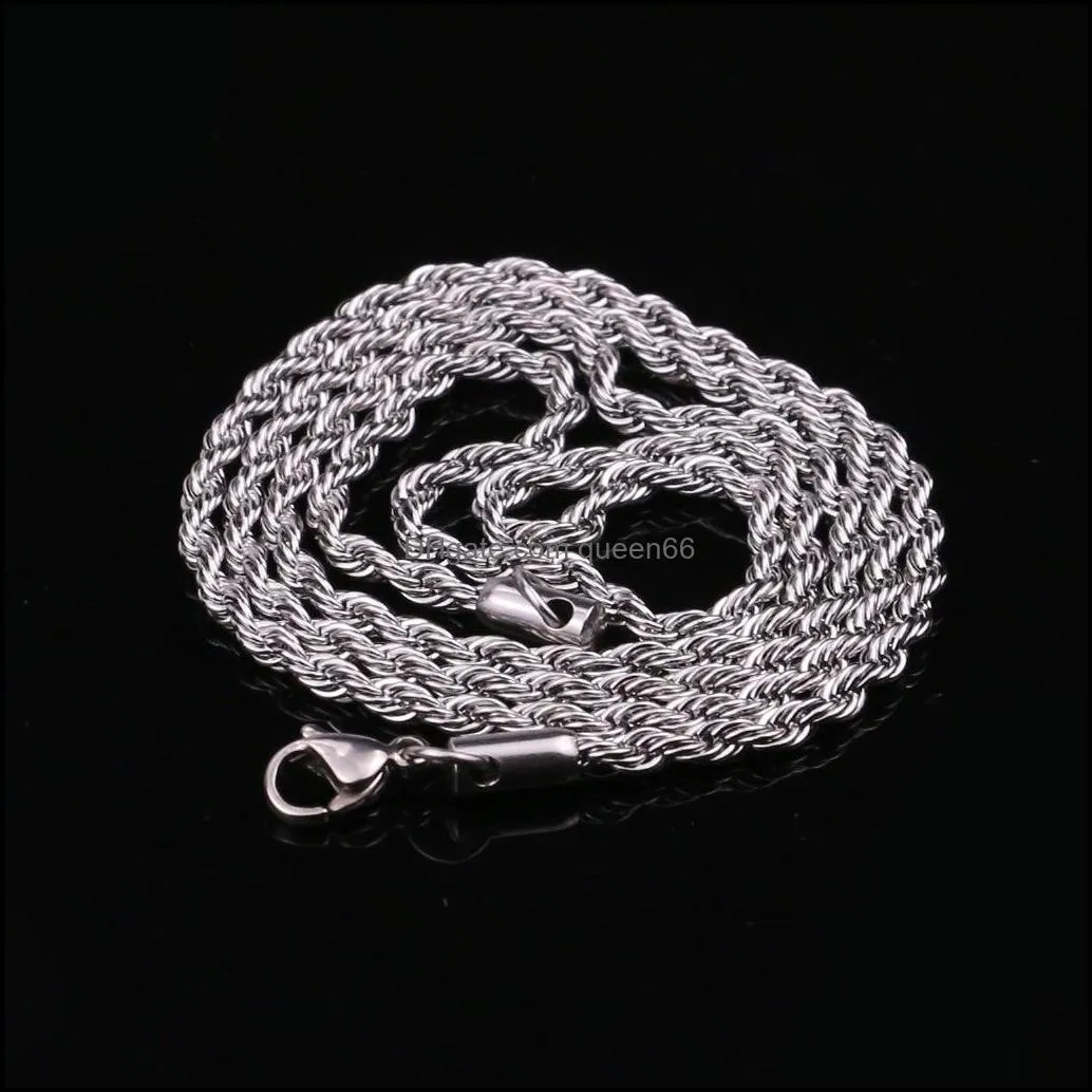 57mm stainless steel twisted rope gold chain necklaces for men women hip hop titanium steel thick choker fashion party jewelry gift