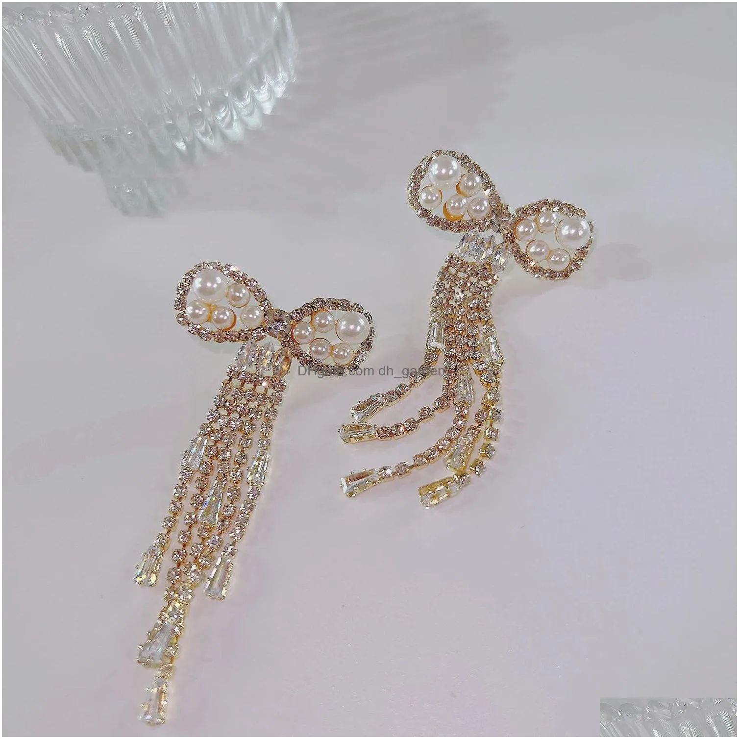 dangle chandelier korean dangle drop earrings women wholesale cute heart bow knot bohemia female fashion jewelry party