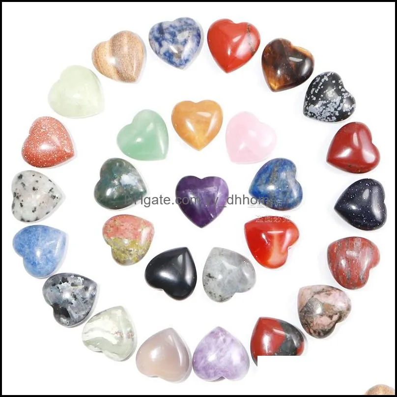 20x10mm love hearts natural crystal stone craft ornaments rose quartz healing crystals energy reiki gem living room decoration