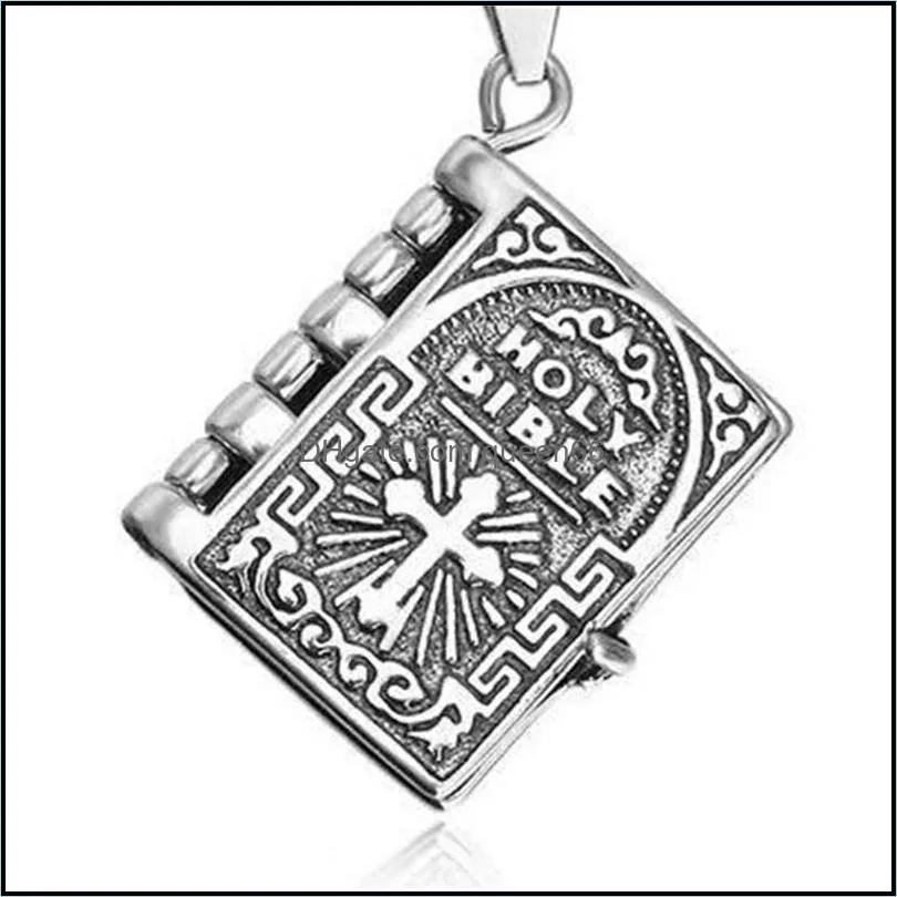 925 sterling silver scripture bible pendant for women men couple gift cross religious punk fashion jewelry without chain