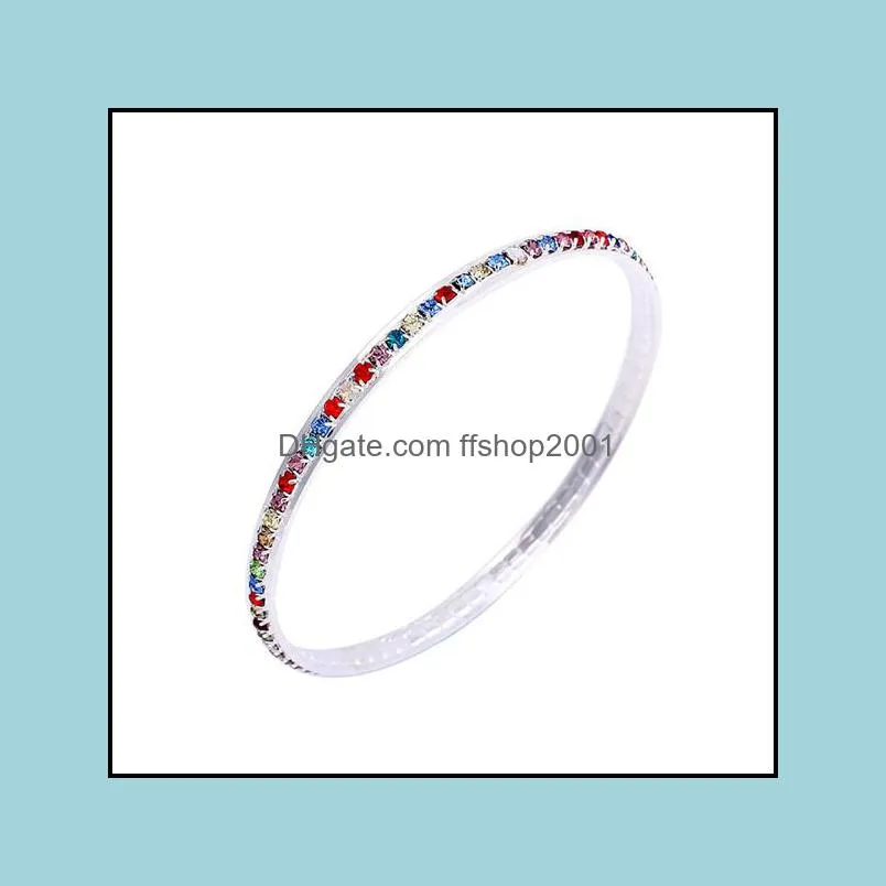 fashion single row crystal bracelet for women thin bangle bracelet girls party wedding jewelry lover gift