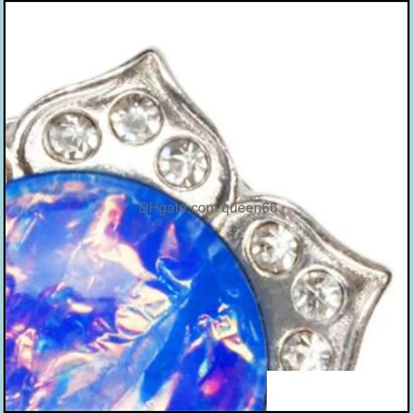 6pcs/set mix color fire opal stone ear plugs tunnels blue flower opal ear tunnel crystal silver surgical steel ear piercing expander 2233