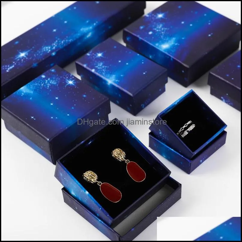 multi size jewelry gift box starry sky packaging for bracelet necklace ring earring wedding bride present storage boxes