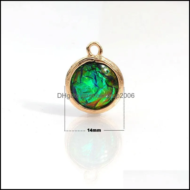 2019 arrival colorful crystal glass pendant for necklace bracelet fashion geometric transparent copper charm for diy jewelry