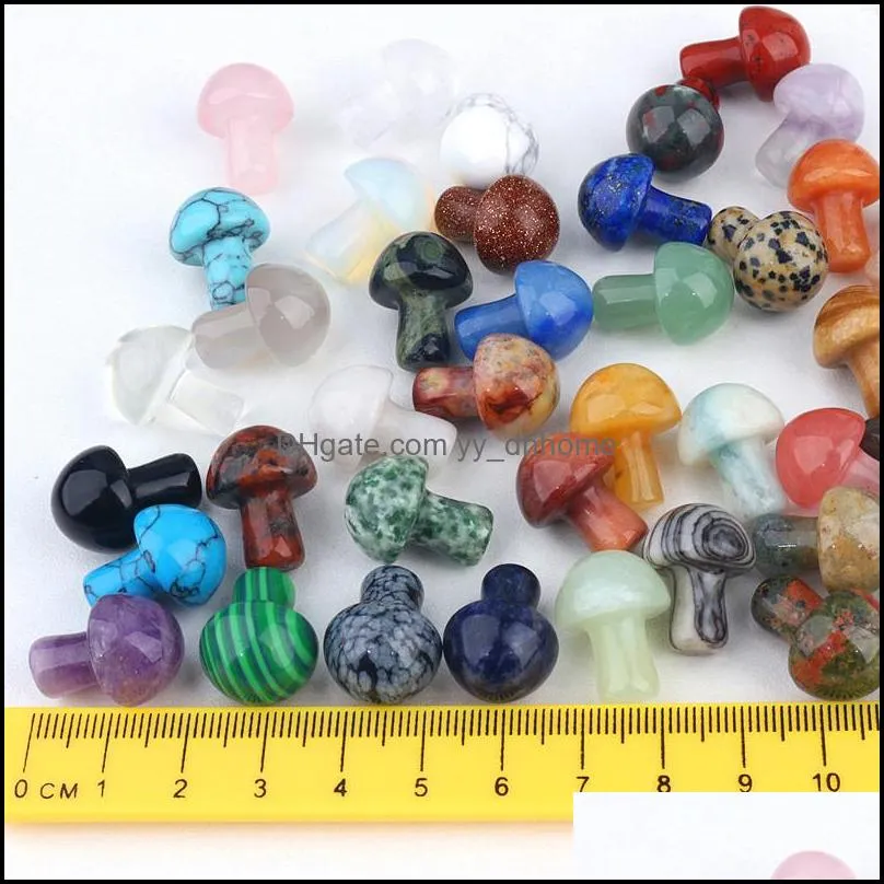 reiki healing chakra natural stone 2cm mushroom ornaments quartz mineral crystal tumbled gemstone hand piece home decoration jewelry making