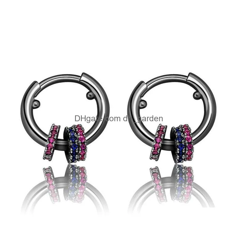 hoop huggie earrings silver color gold gun blsck color hoop earring for women men ear rings clip colored