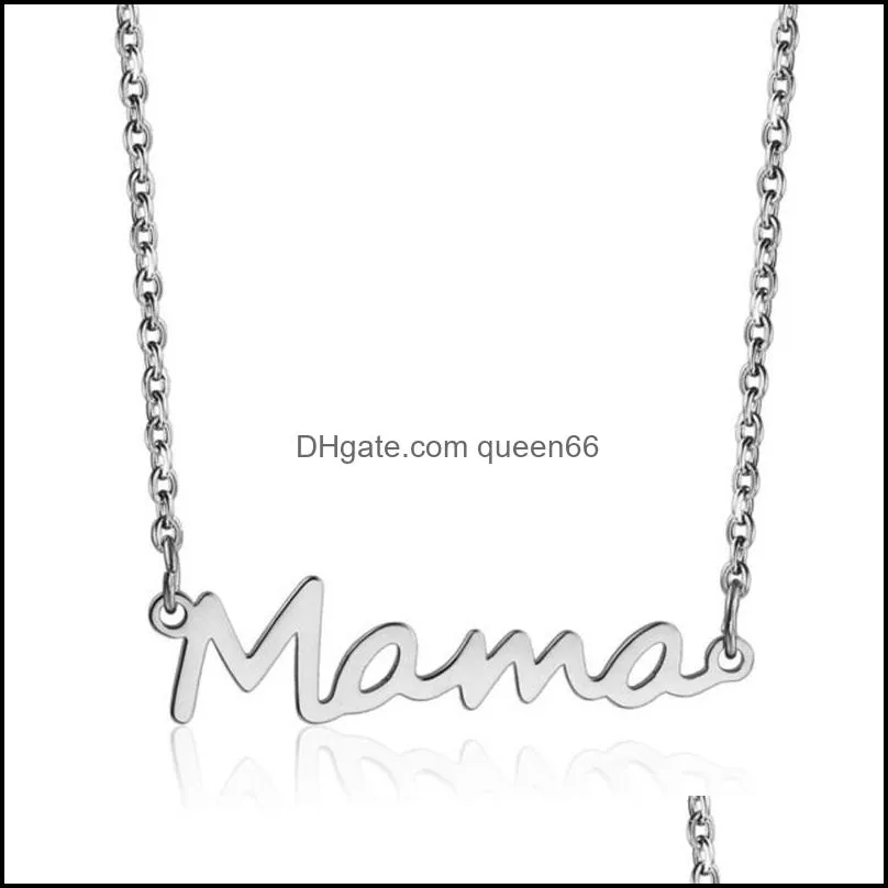 stainless steel letter mama necklace mothers love pendant necklace silver gold rose gold colors jewelry for moms mothers day 427