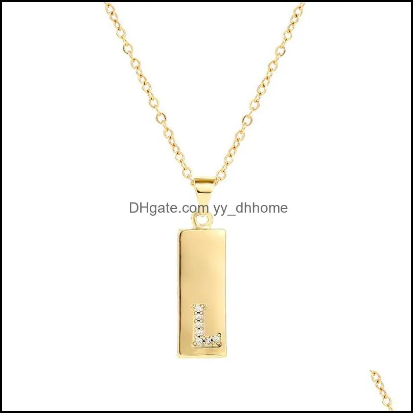 personalized alphabet necklace women gold plate big letters pendant necklaces name choker chains hip hop jewelry dhs