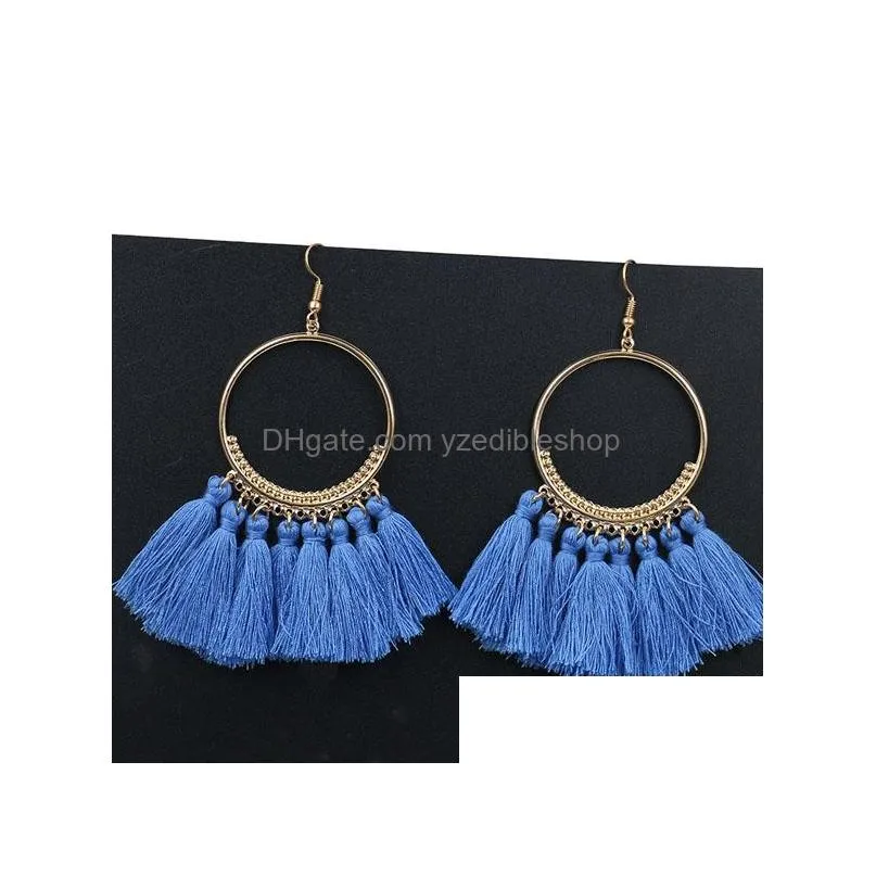 fashion jewelry womens vintage hoop tassels dangle earrings