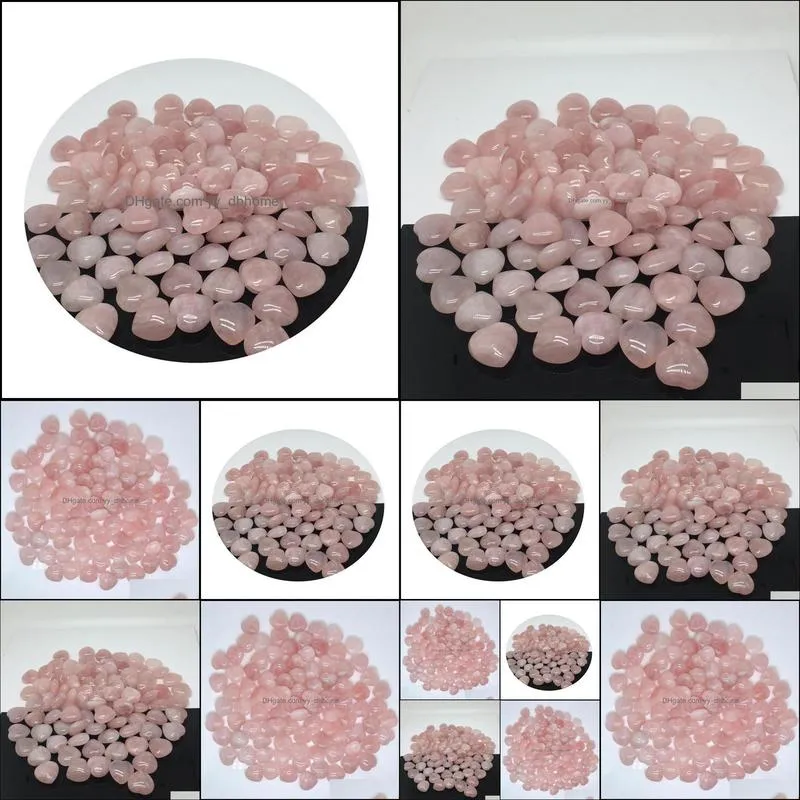 natural stone 25mm heart pink rose quartz crystal minerale gemstone reiki home decoration