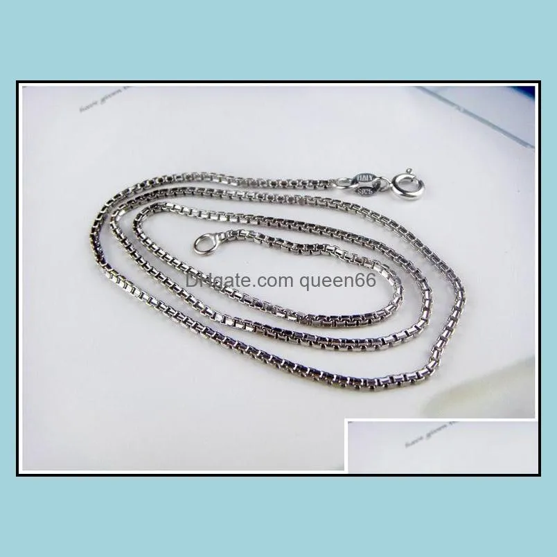  wholesale 925 sterling silver 1mm box chains necklace for womens fashion jewelry in bulk 16 18 inch