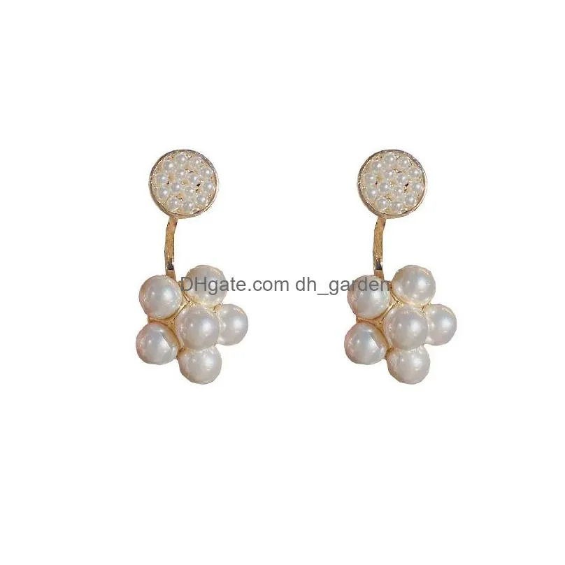 dangle chandelier 2022 korean style pearl front and back earrings for female 2022 brincos