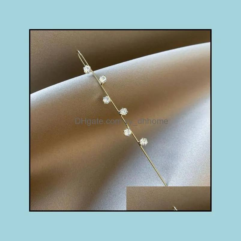 gold ear cuff earrings rhinestone crawler hook earring for women girls valentine day wedding accessories c523fz