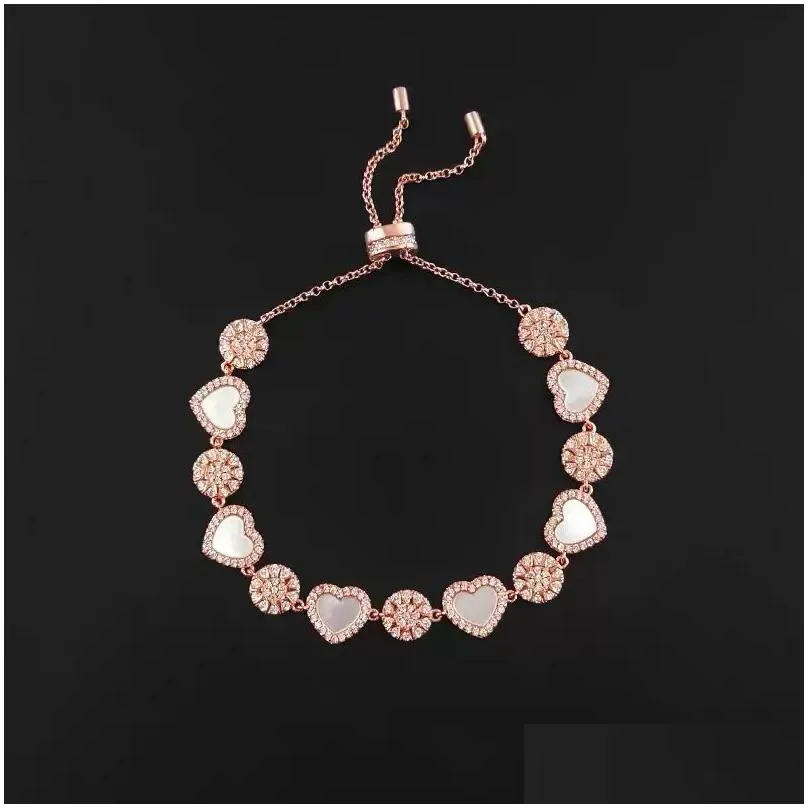 bracelet designer jewelry a pink fritillary love bracelets womens light luxury romantic rose gold sun heart bracelet girlfriend gift