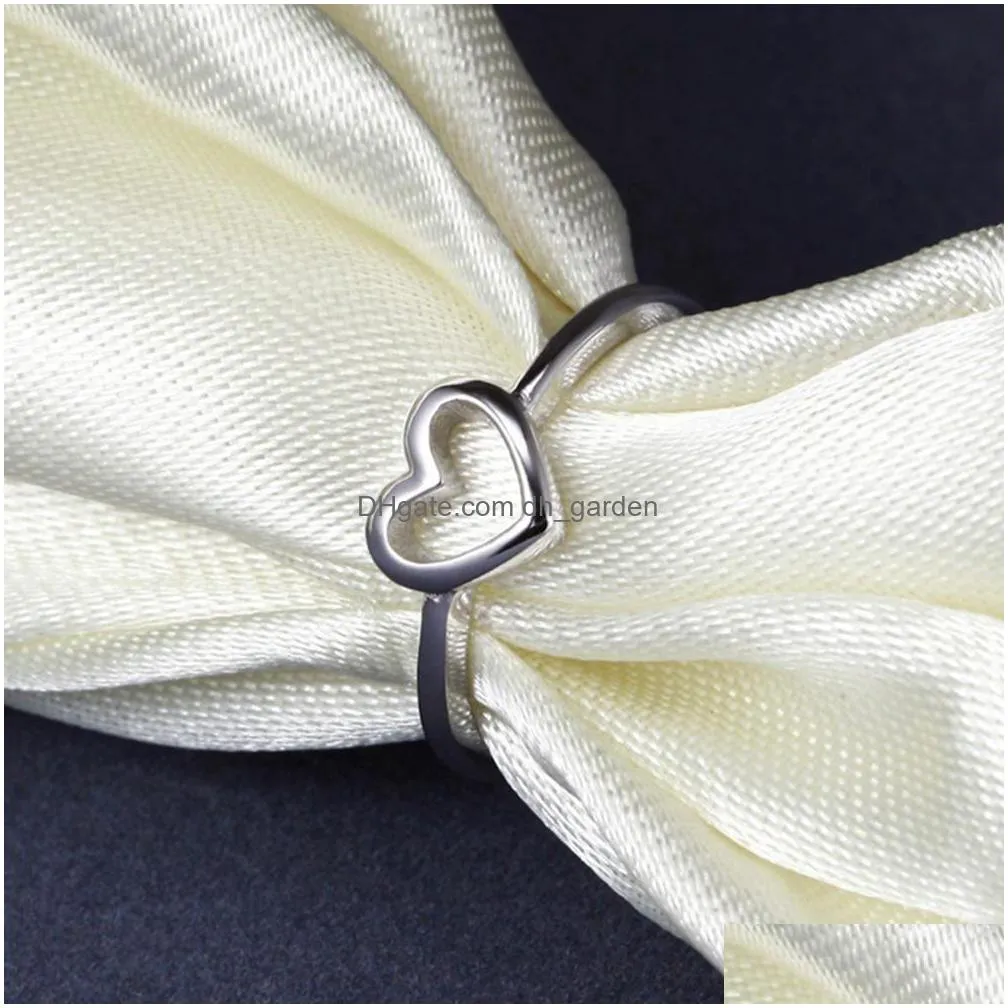 20pcs sell european and american fashion simple alloy heartshaped ring for sweet female jewelry accessories 2 color select