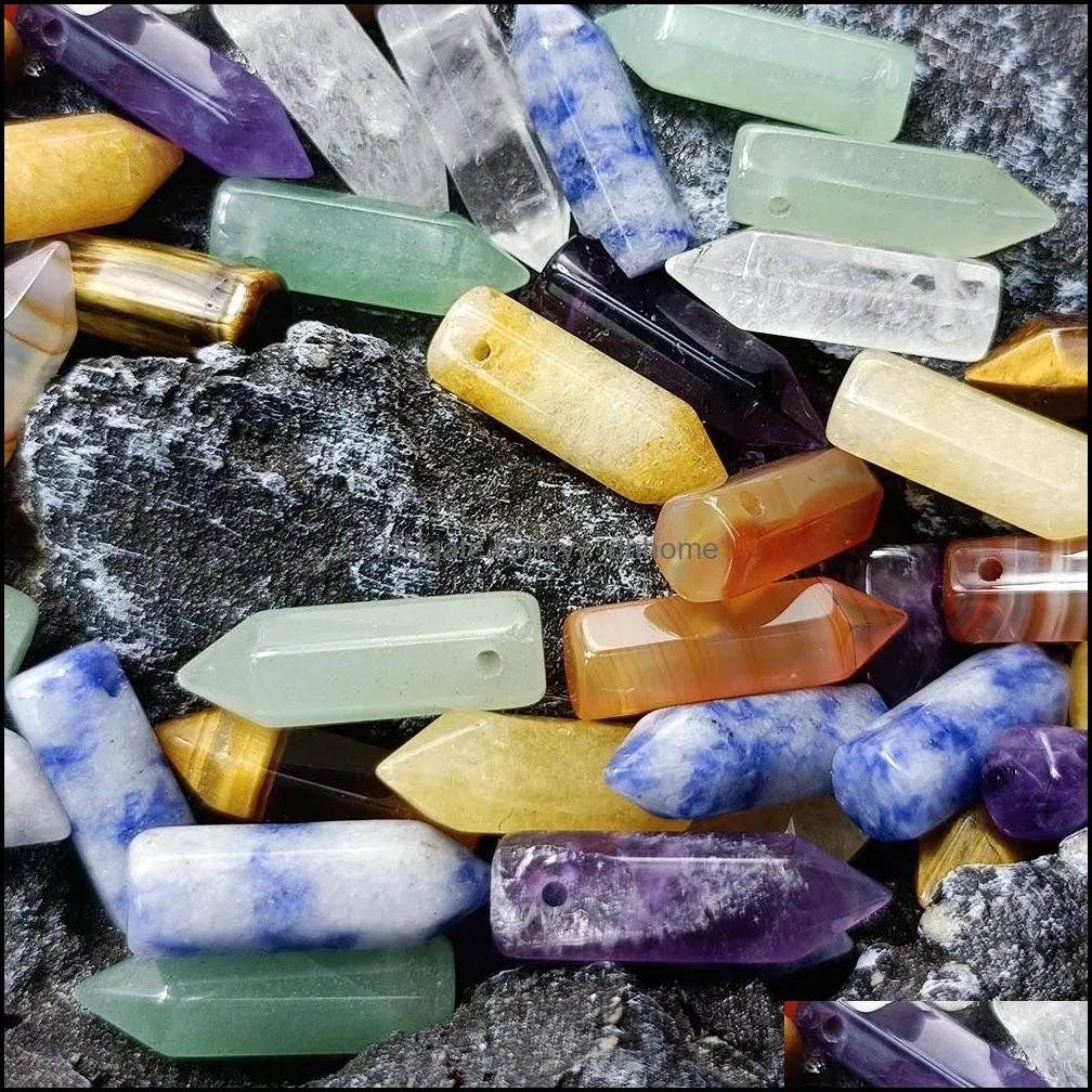 7 chakra set reiki natural stone crystal charms pendants ornaments rock quartz yoga energy bead chakra healing art craft home