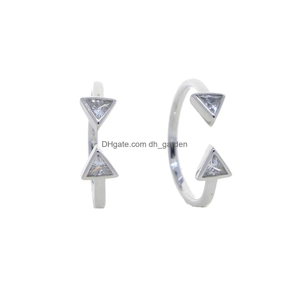 classic simple jewelry triangle shaped open adjusted minimal delicate cz high quality cz ring