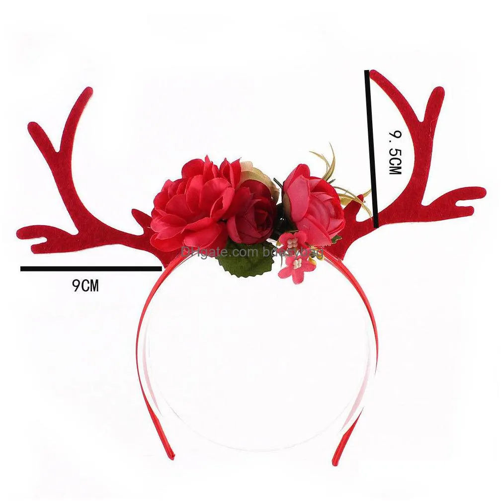 christmas decorations reindeer antlers headband and easter party headbands diy women girs kid deer costume ear hairband1