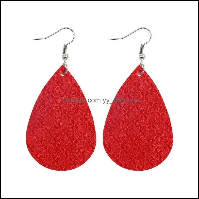 faux leather earrings high quality lightweight teardrop petal leaf dangle earring for women girls fashion jewelry l49fa