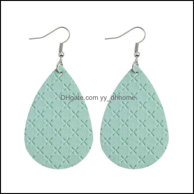 faux leather earrings high quality lightweight teardrop petal leaf dangle earring for women girls fashion jewelry l49fa